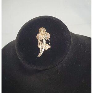 Quilled Real Silver 925 Flower Brooch Pin Crafted in Greece Crete